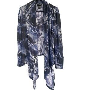 Lane Bryant Womens Open Front Cardigan Size 14/16 Blue‎ Waterfall Lightweight